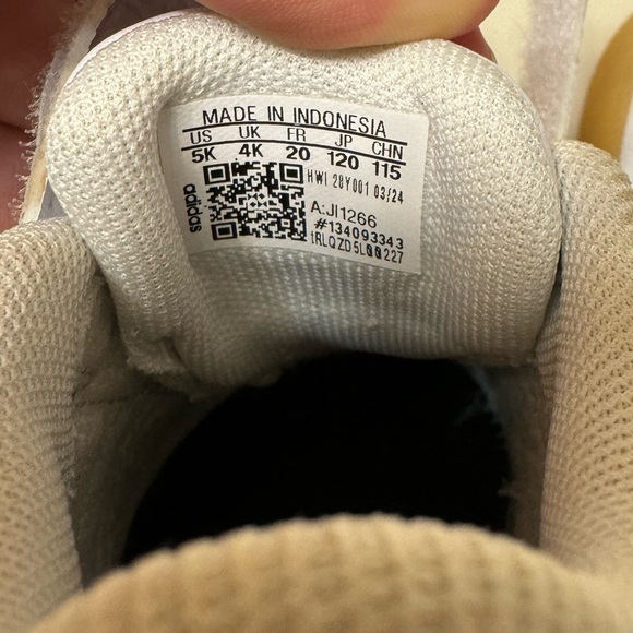 Adidas VL Court 3.0 Toddler White Sneakers - Size 5K - Picture 6 of 6